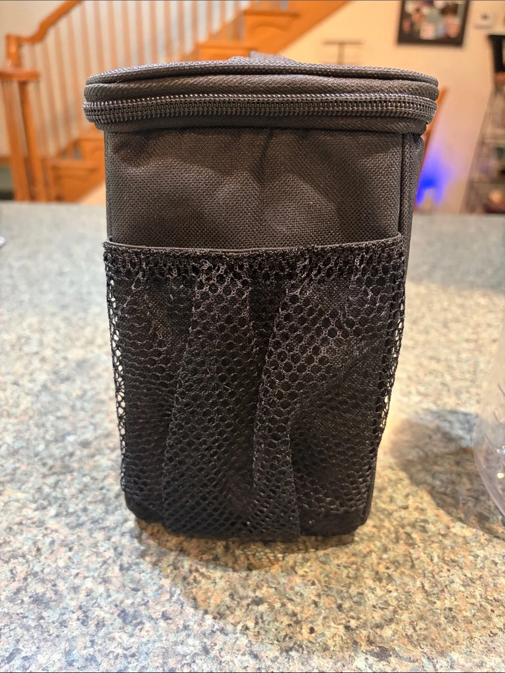 Pampered Chef Black Insulated Lunch Tote with Make & Go Salad Mason Container